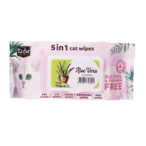 KitCat 5 in 1 Cat Wipes Aloe Vera Scented, 80 Sheets
