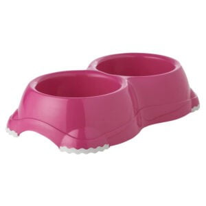 Moderna Double Smarty Pet Bowl, 2 x 330 ml, Hot Pink