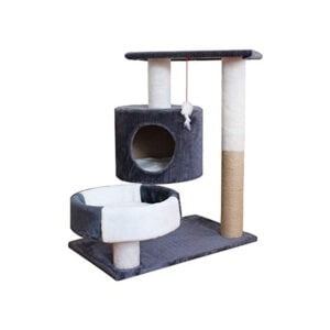 ANTOLE Deluxe Cat Tree Climbing Tower Double Condo House with Sisal Scratching Posts Toy Ball for Kitten Activity Centre Playhouse, Pet Furniture Cat Tower