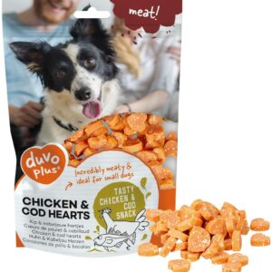 Duvo Plus Meat Chicken & Cod Hearts Dog Treat-180g