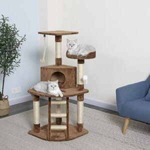 Go Pet Club Cat Tree with Ladder and Rope, Brown, F49