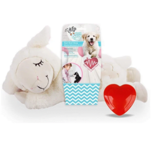 All For Paws Little Buddy Heart Beat Sheep Dog Plush Toy, Beige, 2.8 kg