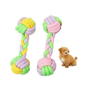 3 Pcs Pet Cotton Rope Toy Dog Toy,Knotted Rope Bone Dog Toy,Candy Colours Dog Rope Toy