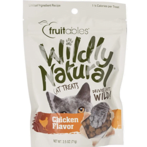 Fruitables Wildly Natural Grain Free Cat Treats Chicken Flavor 2.5oz, 71g, Brown