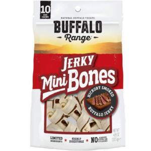Buffalo Range Natural Buffalo Dog Treats Jerky Mini Bones